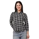 Checked Spread Collar Casual Shirt for Women