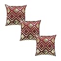 Checks Burgundy Gold Sequin Cushion Covers Size
