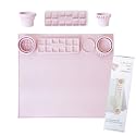 Silicone Craft Mat for Kids Painting – Creator Craft Mat V2.0 with Built-in Collapsible Brush Cleaning Cup | Nonstick Art Mat for Crafts, Resin, Clay &amp; Playdough | Cheek's Paper Room 15" x 17"-Pinklet