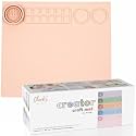 Cheek's Paper Room-Creator Original Silicone Craft Mat for Painting and Crafts V.1.0 (Creamsicle) Large Mat with Paint Brush Cleaner for Painting, Clay, Resin and Crafts 15inches X 17inches
