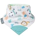 Cheeky Chompers Neckerchew Teething Bib, 2-in-1 Bandana Style Bib w/Food Grade Silicone Teether