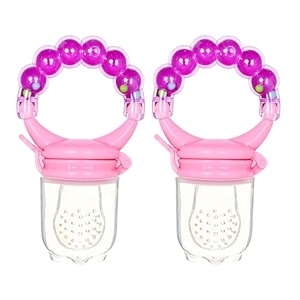 pack of 2 baby fresh fruit vegetable food feeder rattle massaging mesh silicone soothers teether and feeder design 5