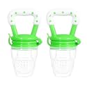 Pack of 2 Baby Fresh Fruit Vegetable Food Feeder Rattle Massaging Mesh Silicone Soothers Teether and Feeder (Design 10)