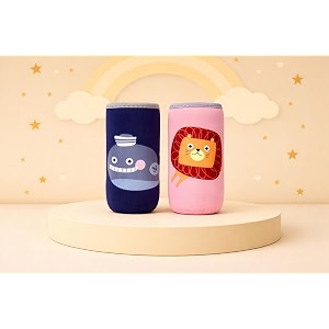 the cheeky kidzz soft reusable baby feeding bottle cover sleeve animal printed suitable for 120ml 150ml 220ml 240ml feeding slim neck milk feeder bottles pinkblue