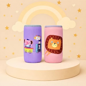 alya the cheeky kidzz soft reusable baby feeding bottle cover sleeve animal printed suitable for 120ml 150ml 220ml 240ml feeding slim neck milk feeder bottlespack of 2