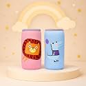 Alya The Cheeky Kidzz Soft Reusable Baby Feeding Bottle Cover Sleeve Animal Printed Suitable For 120Ml 150Ml 220Ml 240Ml Slim Neck Milk Feeder Bottles (Pack Of 2) (Crocodile-Lion),Assorted