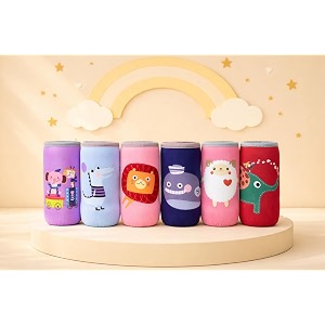 the cheeky kidzz stretchable soft reusable baby feeding bottle cover sleeve animal printed with holding strap suitable for 120ml 150ml 220ml 240ml feeding milkwater feeder bottlespack of 6
