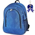 Cheer Backpack Bags with Bow Keychain,Glitter,Blue,Large