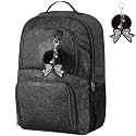 Cheer Backpack Bags with Bow Keychain,Multi Pockets,Black,Large