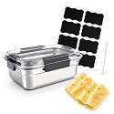 Cheese Container for Refrigerator,Cheese Stainless Steel Container with Lids,Deli Meat Saver,Shredded Cheeses Storage Containers for Fridge,Stackable Kitchen Keeper,Sliced Cheddar Holder