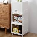 3 Units Foldable Plastic Cabinet For Storage Organizer, Folding Storage Cabinet, Organisers Storage Box, Almirah Portable Cabinets For Storage, White
