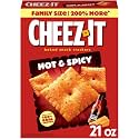 Cheez-It Baked Snack Crackers, Lunch Snacks, Family Size, Hot and Spicy, (Box) 21 Ounce (Pack of 12)