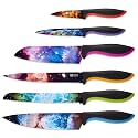 CHEF'S VISION Cosmos Knife Set, Six Colorful Stainless Steel Kitchen Knives