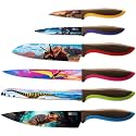 CHEF'S VISION Jurassic Knife Set, 6 Stainless Steel Dinosaur Kitchen Knives
