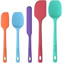 ChefAide 5 Pieces Silicone Spatulas Set, Heat Resistant Rubber Spatula