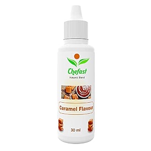 chefast caramel flavour baking essence for cake ice-cream milkshakes - 30ml  use 2-3 drops essence for 250 grm cake