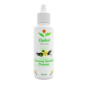 chefast creamy vanilla flavour baking essence for cake ice-cream chocolates milkshakes- 30ml  use 2-3 drops essence for 250 grm cake