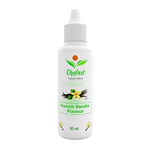 chefast french vanilla flavour baking essence for cake ice-cream milkshakes chocolate - 30ml  use 2-3 drops essence for 250 grm cake