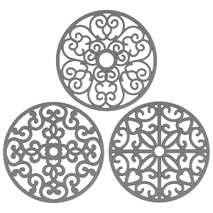 chefbee 3pcs heat resistant silicone trivet mats for hot dishes gray