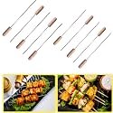 Chefman BBQ Skewers with Wooden Handles for All Types of Grilling | Heavy Duty, Reusable Barbecue Skewers for Outdoor Grilling, Roasting, and Tandoor | Ideal for Meat, Vegetables, Kabobs. (12)
