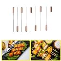 Chefman BBQ Skewers with Wooden Handles for All Types of Grilling | Heavy Duty, Reusable Barbecue Skewers for Outdoor Grilling, Roasting, and Tandoor | Ideal for Meat, Vegetables, Kabobs. (10)
