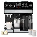 Chefman Coffee Maker Espresso Machine Combo, 8-in-1 Coffee Station with Automatic Milk Frother for Lattes, Cappuccinos, Macchiatos, 20-Bar Pump, 12-Cup Carafe & 3L Water Tank - Black