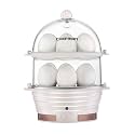 Chefman Electric Egg Cooker Boiler, Rapid Egg-Maker &amp; Poacher, Food &amp; Vegetable Steamer, Quickly Makes 12 Eggs, Hard or Soft Boiled, Poaching and Omelet Trays Included, Ready Signal, BPA-Free, Ivory