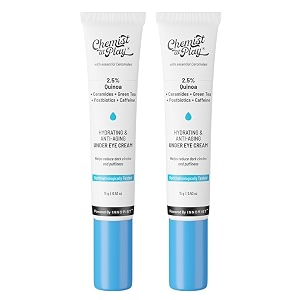 chemist at play under eye cream with 2 revital eye amp quinoa extract  for reducing dark circles puffiness wrinkles crows feet  lightweight hydrating  for men amp women  15gpack of 2