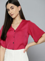 CHEMISTRY Casual Solid Women Pink Top