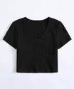 CHENECLOTH Casual Self Design Women Black Top