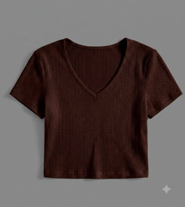 CHENECLOTH Casual Self Design Women Brown Top