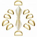 Chengu 100 Pcs Gold Napkin Rings Stainless Steel, Matte Gold Semicircle