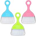 Chengu 3 Pcs Mini Dustpan Brush Set Small Broom for Desk Keyboard Kitchen