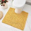 Chenille 24x24 Toilet Rug U‑Shaped Non‑Slip Absorbent, Yellow
