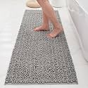 Chenille Bathroom Rugs 60x24 Absorbent Soft Non Slip, Grey