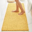 Chenille Bathroom Rugs 70x24 Absorbent Soft Non Slip, Yellow