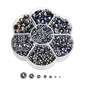 Chenkou Craft 3000PCS 1 Box Black Round Flatback Imitation Half Pearls Bead Loose Beads Gem (Black Half Ball)