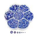 Chenkou Craft 3000PCS 1 Box Dark Blue Round Flatback Imitation Half Pearls Bead Loose Beads Gem (Dark Blue Half Ball)