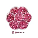 Chenkou Craft 3000PCS 1 Box Dark Fuschia Round Flatback Imitation Half Pearls Bead Loose Beads Gem (Dark Fuschia Half Ball)