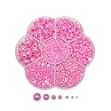 Chenkou Craft 3000PCS 1 Box Fuschia Round Flatback Imitation Half Pearls Bead Loose Beads Gem (Fuschia Half Ball)