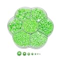 Chenkou Craft 3000PCS 1 Box Neon Green Round Flatback Imitation Half Pearls Bead Loose Beads Gem (Neon Green Half Ball)