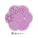 Chenkou Craft 3000PCS 1 Box Purple Round Flatback Imitation Half Pearls Bead Loose Beads Gem (Purple Half Ball)