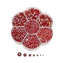Chenkou Craft 3000PCS 1 Box Red Round Flatback Imitation Half Pearls Bead Loose Beads Gem (Red Half Ball)
