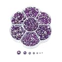 Chenkou Craft 3000PCS 1 Box Round Violet Flatback Imitation Half Pearls Bead Loose Beads Gem
