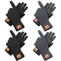 CHENMEI Winter Gloves for Men Women-Warm TouchScreen Cold Weather Gloves,Wool Knit Thermal Adults Gloves for Driving Texting