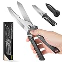 Chenovate® Heavy Duty Kitchen Scissors,Kitchen Shears with Knife &amp; Scissor Switch Lock,Food Scissors Fit for Poultry Bones,Turkey,Meat Cutting,Veggies,Fish,Pizza(black)