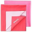 Cherilo Instadry Extra Absorbent Baby Dry Sheet/Bed Protector - Large (Pack of 2,Pink + Salmon Rose)