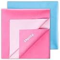 Cherilo Instadry Extra Absorbent Baby Dry Sheet/Bed Protector - Large (Pack of 2,Pink + Sky Blue)