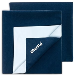 cherilo quick dry waterproof protector baby dry sheets small 50cm x 70cm navy blue pack of 2