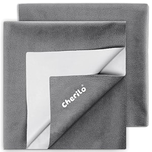 cherilo quick dry waterproof protector baby dry sheets small 50cm x 70cm grey pack of 2